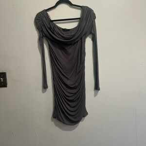 Forever 21 Charcoal Long Sleeve Dress